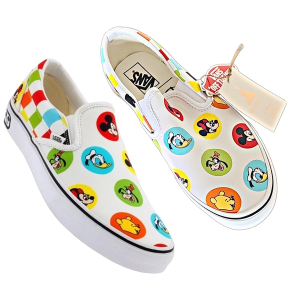 Vans Other - New with tags Disney Vans slip on shoes size Men's 9 Mickey and friends